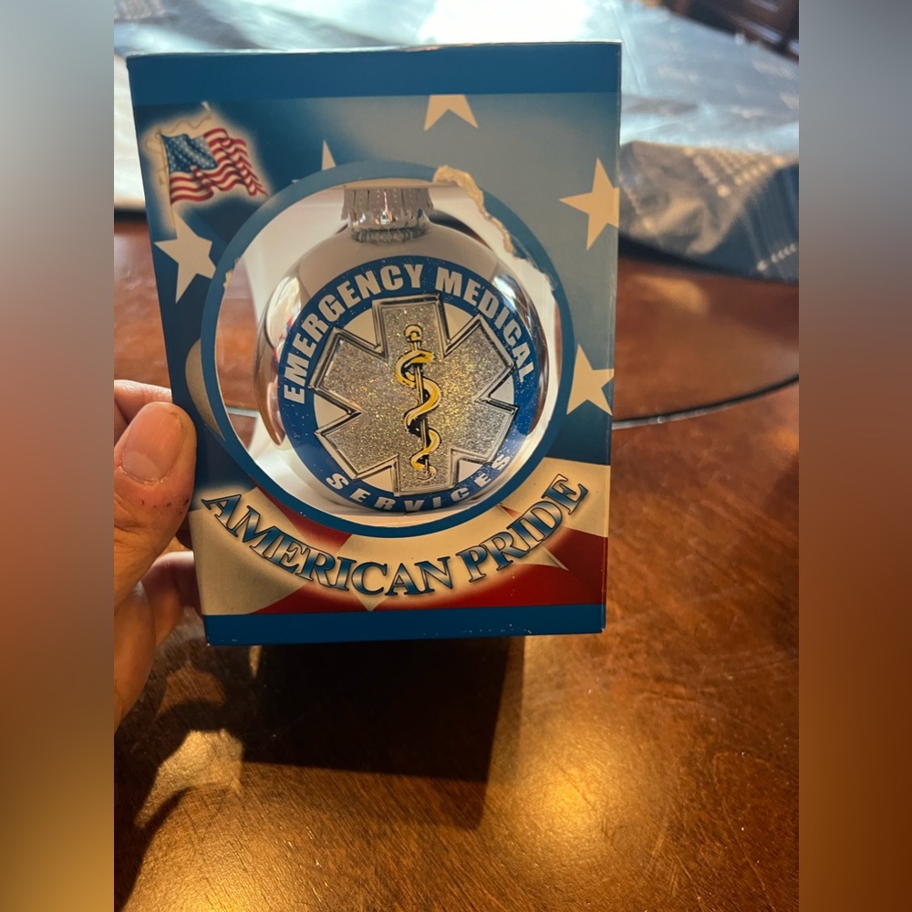 Krebs Glass Emergency medical Services EMS Paramedic Glass Christmas Ornament